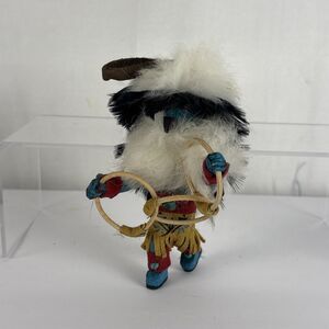 Najavo Hoop Dancer Kachina Doll 5"H Signed KG Handmade